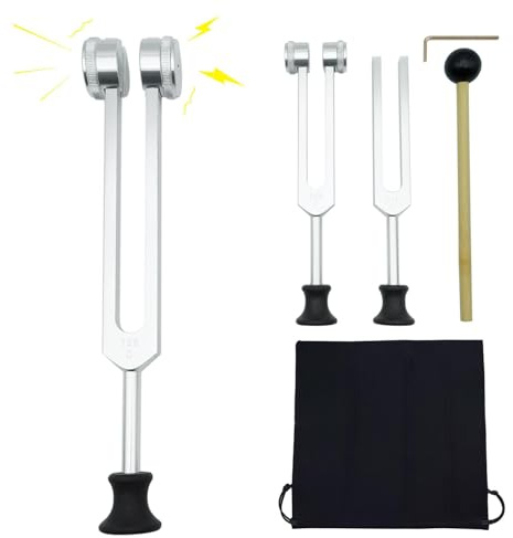 Gaffelsats med stämgaffel vetenskapligt kit - diapasoninstrument | kroppsviktade diapasoner 128Hz 256Hz 512Hz, aluminiumlegering för yoga- och meditationstillbehör