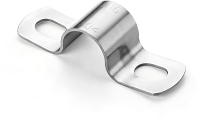 Rörremklämma, 16 st M16 kraftiga ledningsklämmor 304 rostfria stålfästen sadelklämma U-fäste två hål rörrem, rörmonteringsfästen för slangrör (16 mm)