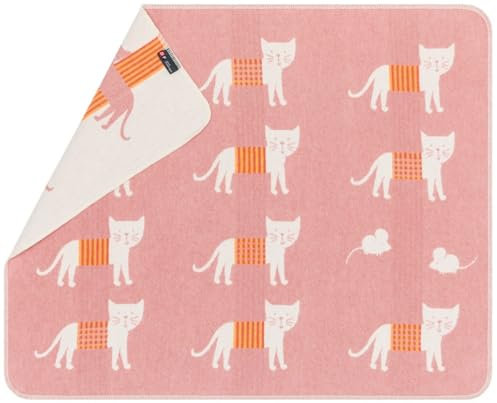 David Fussenegger Kinderdecke Juwel 'Katzen' 70 x 90 cm Rouge