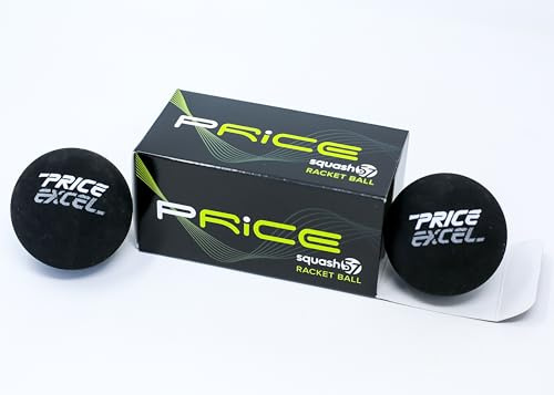 Price's Excel Black Squash 57 / Racketball Balls (1 x 2 Box (2 Balls Total))
