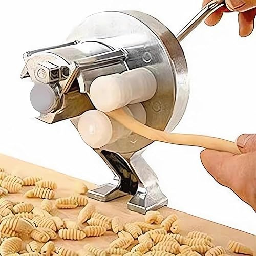 Cavatelli Maker Machine – pastapress i rostfritt stål för spagetti, fettuci, gnocchi och orchiette – manuell makaroner med rullar
