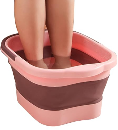 DzpKrka Foot Spa Foot Bath 43x33.5x22cm Co-llapsible Pedicure Bowl with Carry Handle Foldable Footbath Tub with Massaging Points PP Material Stress Relief for Mother Partner Husband Father Wife Women