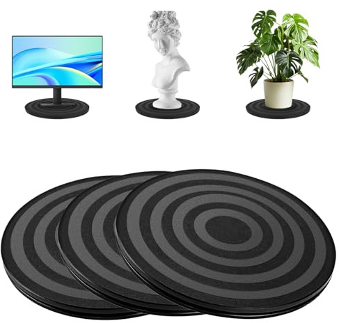 ROEOWENE 3pcs Plateau Tournant Manuel 20cm Tourne-Disque Rotatif Universel Plateau Pivotant Plateforme Rotative 360 Degré Support De Base Rotatif pour Moniteur,TV,Ordinateur,Artisanat,Bonsaï