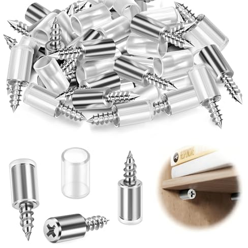 Regalbodenträger 50 Stück, Einlegeboden Halter mit Gummischutz, Regalbodenhalter mit Selbstschneidenden, Bodenträger, Fachbodenträger Halterung für Bücherregal Schrank Kleiderschrank Möbel