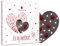 CHOCOLISSIMO - Liebes Geschenk aus Schokolade - Schoko Herz Zartbitter mit Himbeeren und Zuckerherzen - Jahrestag, Geburtstag, Muttertag, Valentinstag Geschenke für Frauen und Männer, Partner