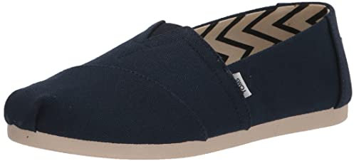 TOMS Damen Alpargata aus recycelter Baumwolle Flache Slipper, Marineblau, 37 EU