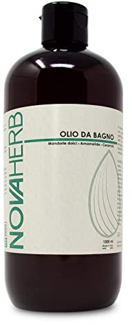 NovaHerb Olio Bagno Delicato Detergente per Doccia | Con Olio di Mandorle Dolci, Tea Tree Oil e Vitamina PP - Emolliente, Lenitivo, Nutriente - Con Estratti Naturali vegano per pelli secche