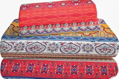 SDY 4PCS Boho Full Sheet Set, Red Deep Pocket Full Size Fitted Sheets Set, Hotel Quality Sheets, Luxury Hospital Bed Sheets for Kids，Boys and Girls