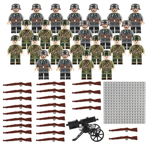 Huanmin Waffen Militär Set für Figuren,50 Teiliges Soldaten Spielset,Mini Soldaten Figuren Spielzeug Set,Polizei WW2 Armee Spielzeuge zum Ww2 Army Soldaten,Ww2 Figuren,Toy Soldiers Ww2