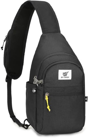 SKYSPER Mochila Cruzada Hombre Bolso Bandolera Antirrobo Bolsa de Pecho Pequeño Ligera Sling Bag para Viaje Senderismo Deporte