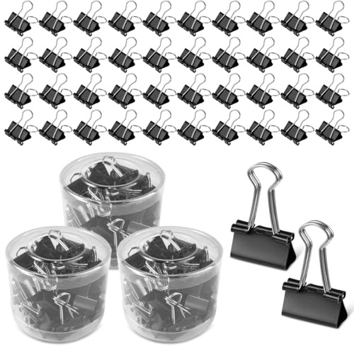 120 Piezas 19 mm Pinzas Papeleria De Metal, Pinzas Pequeñas Para Papel Con Caja De Almacenamiento, Pinzas Para Hojas Negro, Reutilizables Clips Oficina Para Papelería Escolar, Artículos Domésticos