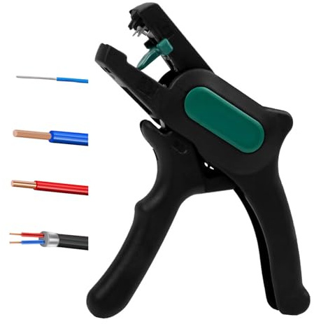 Abisolierzange für 0.2-6.0mm²,155mm,verstellbarem Längenanschlag 8-12mm,2-in-1 Seitenschneider und Abisolierer, Ergonomischer Griff, Verriegelbar