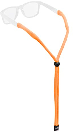 Chums Support original en coton – Support pour lunettes de soleil et lunettes – Ajustement réglable, lavable (extrémité standard, orange EV, taille unique)