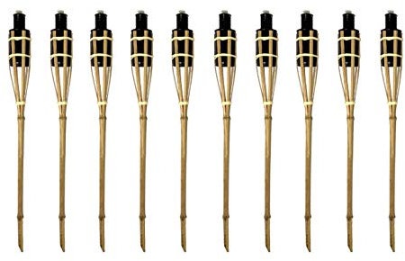 Moritz Juego de 10 antorchas de bambú de 90 cm, para jardín, decoración de jardín, lámpara de aceite