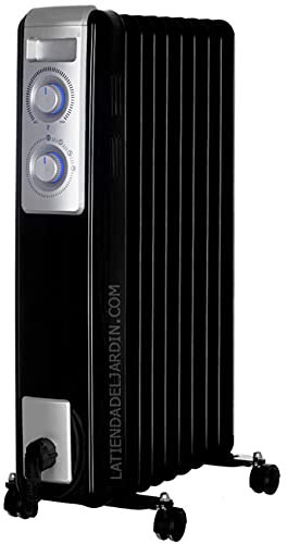 Radiador de aceite 9 elementos térmicos de gran inercia térmica. Tres potencias de calor: 800W-1200W-2000W. Termostato regulable.