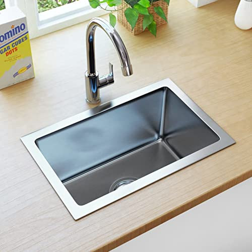 Homgoday Lavello da cucina fatto a mano in acciaio inox, Lavabo Sottopiano, Lavello da cucina grande ciotola, Bacino da cucina per ripostigli cucine bar pub 3056