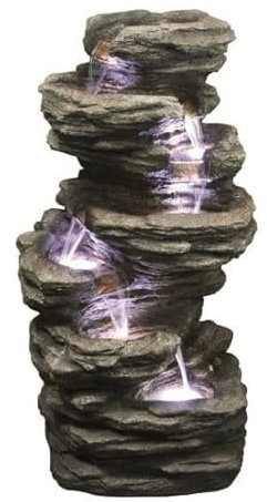 Aqua Creations 6 Fall Slate Rock Effect Mains Power Water Feature With Algae Tablets