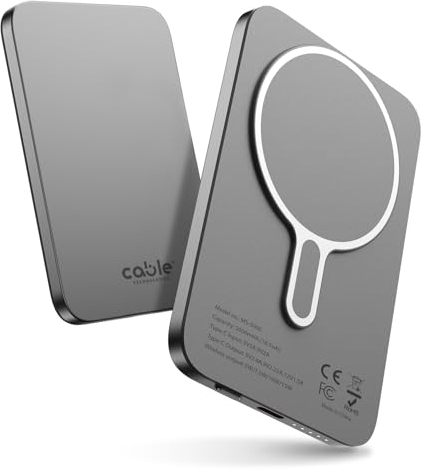 Cable Technologies MagPower powerbank wireless magnetico 5000mah PD20W USB-C Ultra Sottile, Leggero, Ricarica Rapida, batteria esterna power bank caricatore portatile universale per iPhone Oppo ecc