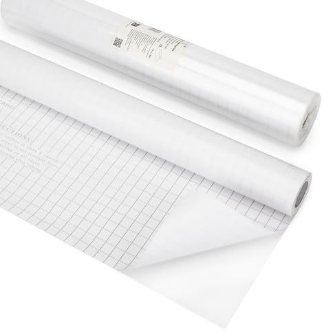 EXERZ Self Adhesive Book Cover Film 33cmx10m Clear Matt PP Protective Roll | Matt Transparent Waterproof Grid Sticky Backing Easy Cut Protects Exercise Books Labels Crafts And Documents