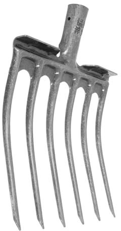 TINEASUR Agricultural Steel Fork Head Tooth Pitch Fork for Soil Turning Loosening Gardening Digging Tool Easy Mount Handle for Farm Work