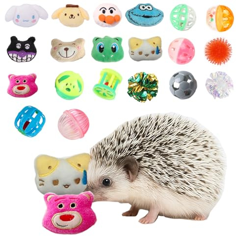 20Pcs Hedgehog Enrichment Toys - Cute Hedgehogs Cage Toy for Cuddling, Photo Props & Enrichment Play - Hedgehog Chew Toys for Boosts Natural Instincts & Daily Exercise
