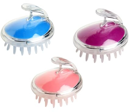 Homoyoyo 3pièces Brosse à Shampoing Et Masseur De Chevelu Brosse Pour Laver Et Soigner Le Chevelu Nettoie Et Exfolie Délicatement