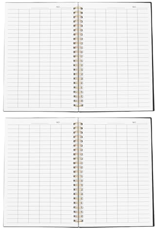 WOONEKY 2 Pièces Comptabilité Horizontal Carnet de Suivi Dépenses et Inventaire Registre Financier pour Budget Maison et Gestion Entreprise Cahier de Comptabilité avec Reliure Double