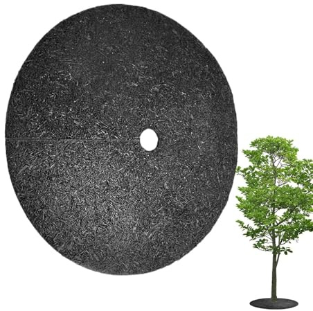 Anello Di Pacciamatura - Tappetino Per Il Controllo Delle Erbacce Della Copertura Del Terreno Del Giardino | Barriera Anti-erbacce Rotonda Riutilizzabile Per Impieghi Gravosi | Tessuto Paesaggistico T
