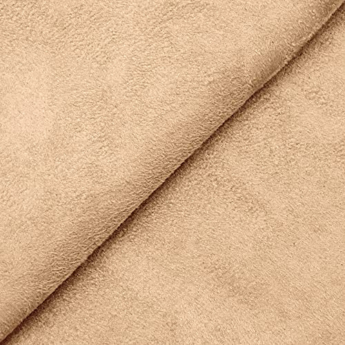 DESHOME Alessia - Tessuto al metro scamosciato in Microfibra Idrorepellente Stoffa per tappezzeria divani, cuscini, complementi d'arredo (Beige, 1 metro)