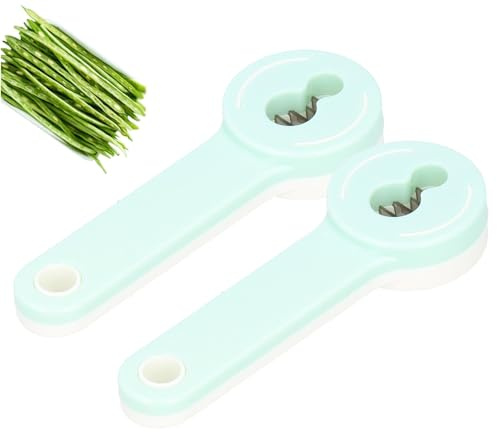 2 Pack Multifunction Bean Slicer Stainless Steel Snow Bean Green Bean French Bean Cutter Long Bean cutter Kitchen Tool,Light Green
