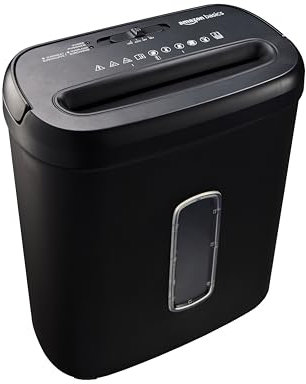 Amazon Basics 8 Sheet Cross Cut Paper and Credit Card Shredder, Black