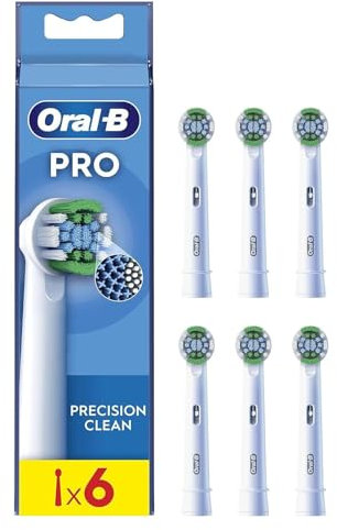 Oral-B Pro Precision Clean Ricambi per Spazzolino Elettrico, Confezione da 6 Testine, Bianco - Originali