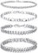 SHOWHEEL 4 Stück Armband Herren Silber,Armkette Herren,Edelstahl,Länge 19 cm,Breite 4mm/7mm/8mm/8mm,Kubanische Armband,Hip-Hop Style,Modeschmuck,Geschenke für Männer Papa Sohn Bruder Ehemann