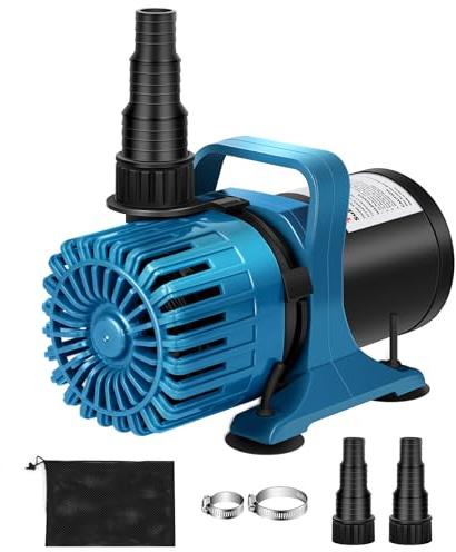 TONGCHANT 1800 GPH Pond Pump, 14FT Lift, 100W Submersible Water Pump with 180° Rotatable Outlet, Quiet Fountain Pump, for Pond, Fountain, Waterfall & Water Garden, 20FT Cord & Barrier Bag, UL Listed