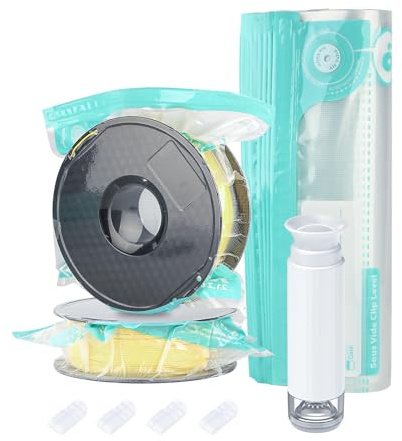 Annalocker Filamento per Stampante 3D kit di Sacchetti per il Vuoto, 10 Pezzi Addensare Sacchetti Sottovuoto con Pompa Manuale/pinze, Sacchetti Sigillati Sottovuoto Riutilizzabili Borse per forniture