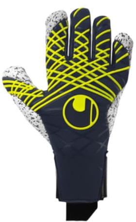 uhlsport Fußball Torwarthandschuhe Prediction Supergrip+ HN, 10.5, Marine/weiß/Fluo gelb