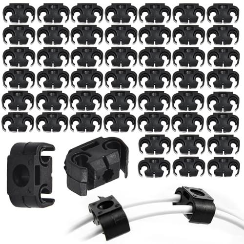 VZU 50 clips de cable de freno de coche, doble clip de plástico para tubería de freno, soporte en negro, abrazaderas de manguera de freno de coche