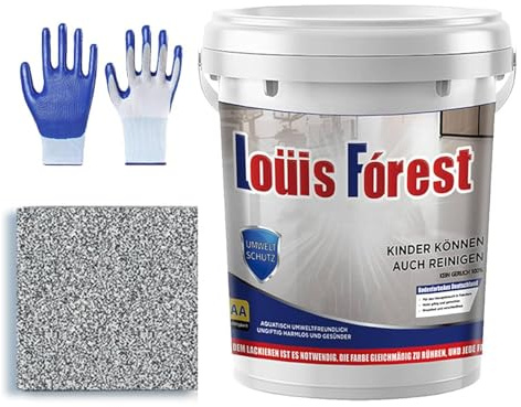 Yuhaidzsw Louis Forest Epoxid-farbige Sandbodenfarbe, Epoxid-Farbsand, selbstnivellierende Beschichtung, Hochglanz-Marmor-Effekt, Epoxidbodenbeschichtung (Grau-C, 0,5 Liter)