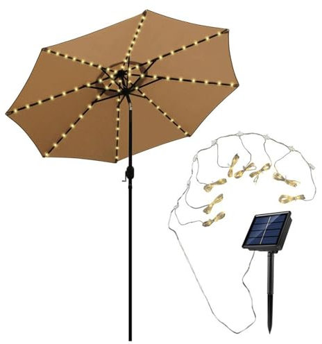 Lampe solaire pour parasol – Lampe de parasol d'extérieur | Lampe étanche avec 8 modes d'éclairage | Lampe solaire pour parasol pour jardin, jardin, pelouse, piscine, terrasse