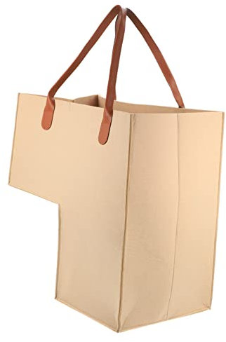 BATHVEVE Cesto Porta Biancheria Grande Capacità in Feltro Per Scale Organizer Pieghevole Per Vestiti Giocattoli e Oggetti Domestici Leggero e Compatto Per Casa Contemporanea Colore Beige