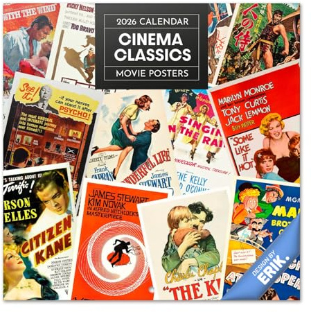 Grupo Erik: Calendario 2026 da Muro Classici del Cinema | Calendario Mensile 2026-30x30cm, Planner 2026 - Mensile da Parete