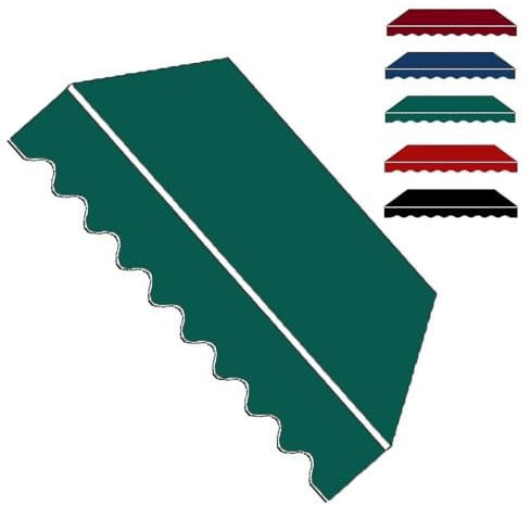 Tela retráctil de repuesto para toldo de patio, impermeable, color verde, para pérgola y mercado, cubierta de parasol de 20 x 6.5 pies, solución de sombra para exteriores