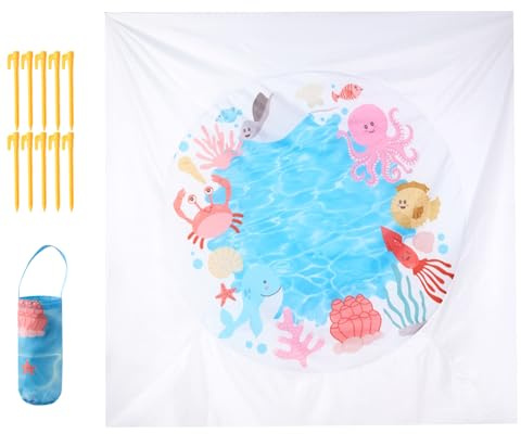 Piscina Per Pozzanghere Da Spiaggia - Piscina Da Gioco Impermeabile Per Bambini, Coperta Antisabbia 2 In 1, Gioco Acquatico Portatile All'aperto | Creativi Di Lunga Durata, Design Moderno, Campeggio,