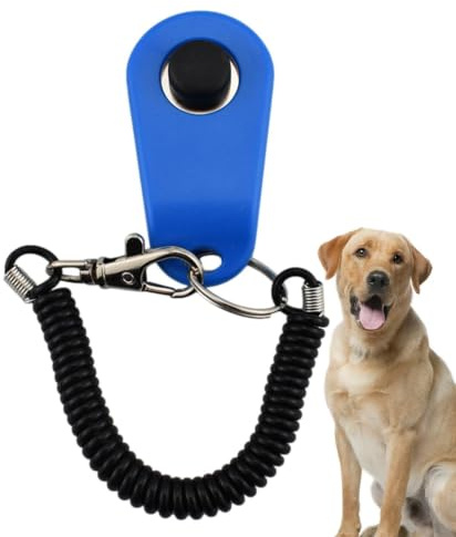 Generico Clicker Leggero per addestramento Animali Domestici, Dispositivo sonoro Allenamento ad Anello con polsiera Lunga, attrezzo interattivo Universale per Cani e Gatti