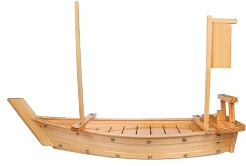 Sushitallrik i trä, sushitallrik för sashimi och skaldjur, perfekt för restauranger och hemmafester, 70 cm lång, elegant design för servering