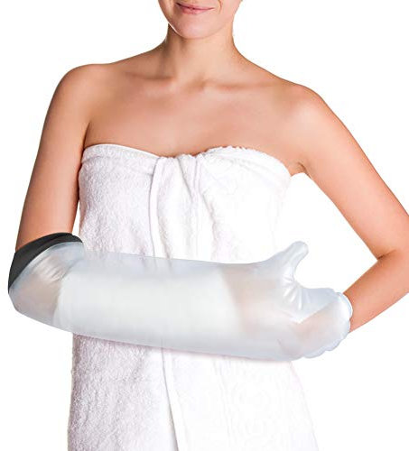 Arm Cast Cover for Shower, Adult Waterproof Arm Cast Protector and Watertight Sealed Cast Bag to Keep Wound and Bandages Dry, Fit The Finger Hand Wrist, No Mark on Skin-Short Arm Size