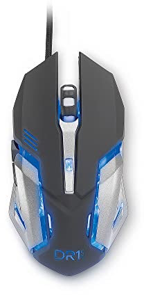 DR1TECH [Amazon Exclusive] Avenger Gaming Maus Mit Kabel - 6 Tasten Für Bis Zu 3200 DPI - Leichtes Und Strapazierfähiges Design - Ergonomische Gaming Maus Für PC/PS4/XBOX