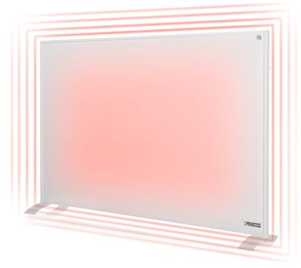 Pannello a infrarossi Princess collegato - 540 W - Applicazione gratuita - Programmabile con termostato integrato - Piastra in cristallo di carbonio