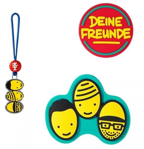 Step by Step Magic MAGS „Deine Freunde“, 3-teilig, 2 Magnet-Applikationen und 1 Anhänger, passend zum Schulranzen oder Vorschulrucksack, blau-rot-gelb-schwarz, Deine Freunde-Design