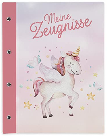 itenga Carpeta de certificados con tornillos extensibles para niños, adolescentes, adultos, niñas, niños, estudiantes (unicornio)
